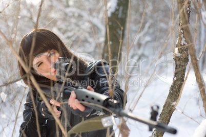 girl with a sniper rifle
