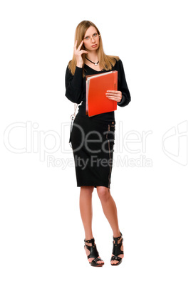 Young lady with the folder