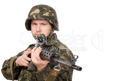 Armed man holding svd