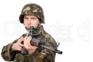 Armed man holding svd