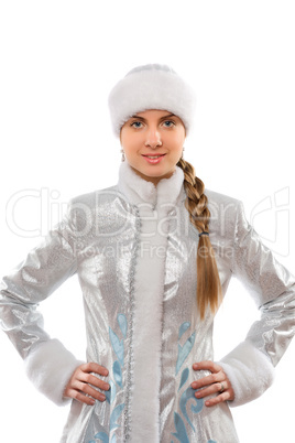Portrait of a smiling attractive Snow Maiden