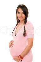 Beautiful pregnant brunette woman