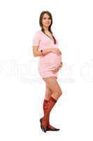 Charming pregnant brunette lady
