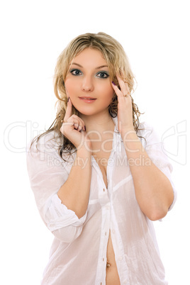 Entrancing young blond lady