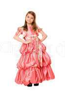Cute little girl in a long dress