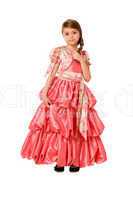 Charming little girl in a long dress