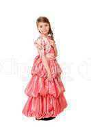 Lovely little girl in a long dress