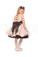 Lovely little lady in a dress. Isolated
