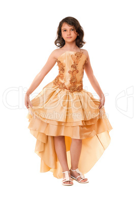 Beautiful little girl in a chic dress