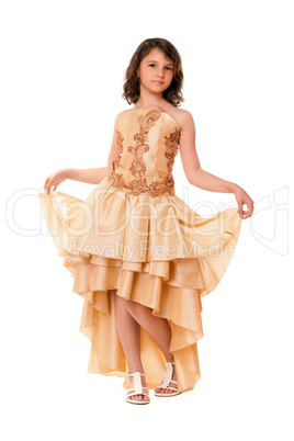 Little girl in a chic evening dress