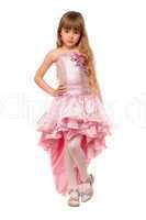 Pretty little girl in a pink dress