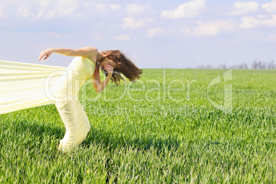 Expressive flexible young woman