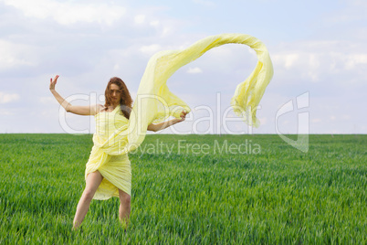 Cute young woman dancing