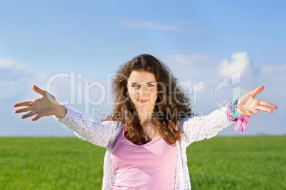 Portrait of happy young woman