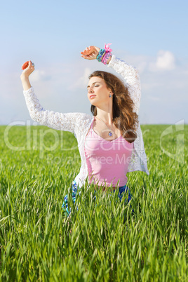 Portrait of nice young woman