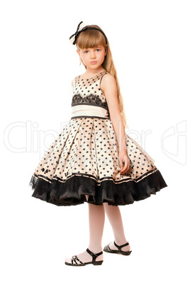 Charming little girl in a dress