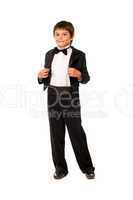 Handsome little boy in a tuxedo