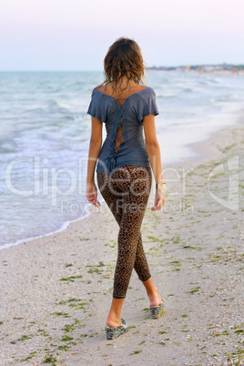 Girl in wet clothes