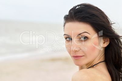 pretty young woman on the beach