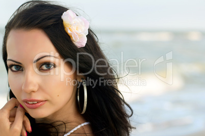 lovely young woman on the beach