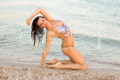 beautiful young woman on the beach