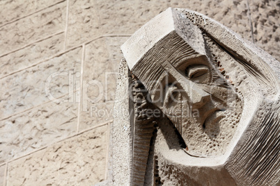 Sagrada Familia facade statue in Barcelona