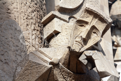 Sagrada Familia facade statue in Barcelona
