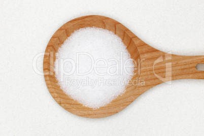 Zucker auf Holzlöffel