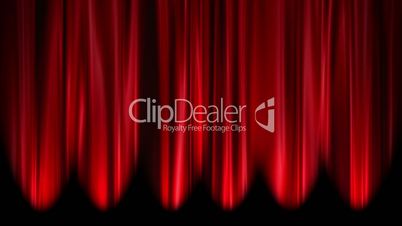 Red Curtains open, white background