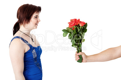 Woman gets flowers