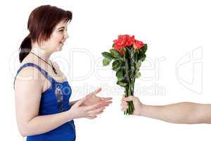 Woman gets flowers