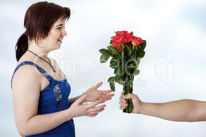 Woman gets flowers