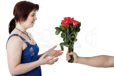 Woman gets flowers