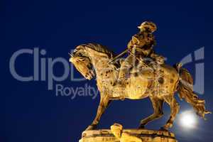 Prince Eugene of Savoy Statue at Night
