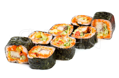 Sushi Roll on a white background