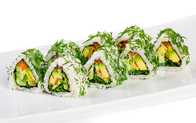 Sushi Roll on a white background