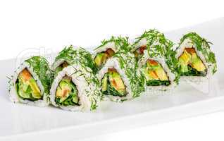 Sushi Roll on a white background