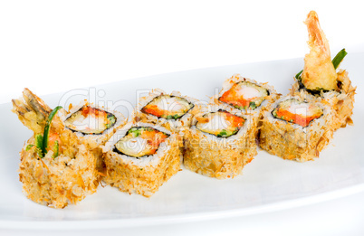 Sushi Roll on a white background