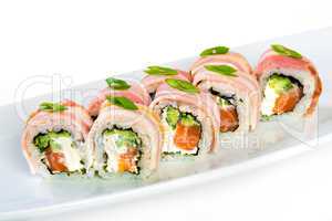 Sushi Roll on a white background