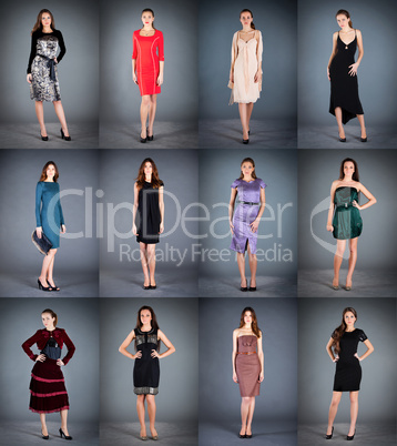 Collection of women's dresses