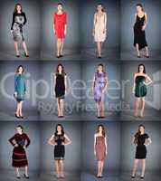 Collection of women's dresses