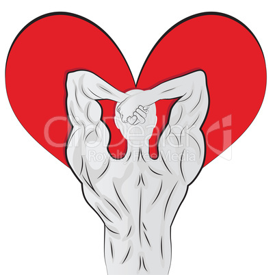 Man body shaped as heart for valentine day