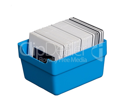 Blue box with transparency film