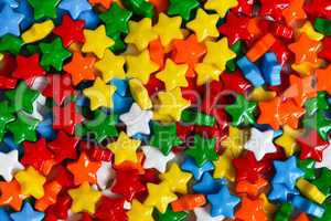 Multicolored stars candy background