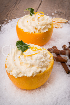 Cream - oranges - cinnamon