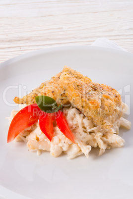 the baked fish with celery salad