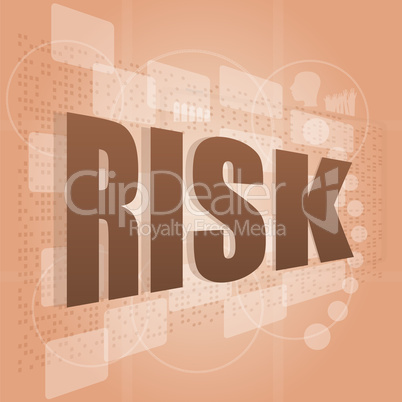 words risk management on digital screen, business management concept
