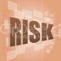 words risk management on digital screen, business management concept