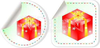 presents sticker red set - holiday concept