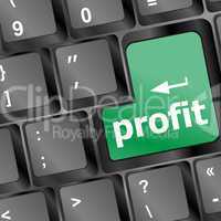 Profit key showing returns for internet businesses